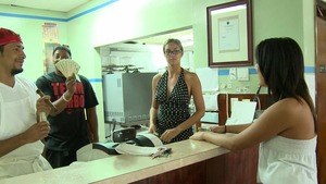 We Live Together: Athletic Aubrey Mae group sex wearing shorts