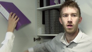 Big Tits at Work - Very slim Leigh Darby really likes blowjobs