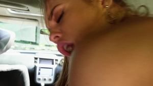 StrandedTeens: Gymnast Alessandra Jane striptease in a car