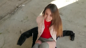 PublicPickups: Babe Elle Rose throat fucking outdoors