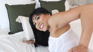 Anal 4k: Ember Snow masturbating with huge vibrator