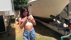 Interracial POVs: Busty Nova Cane caning on the boat